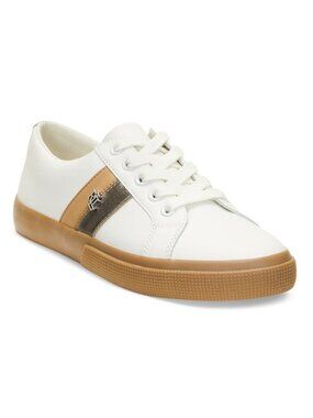 100$ Lauren Ralph Lauren Janson B Leather Sneakers Women's Size 9 Snow White